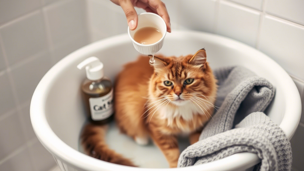 cat bathing